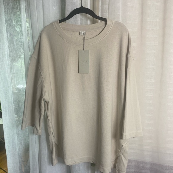 NWT Poetry Button Detail Top Hemp & Organic Cotton Size 16 Lagenlook Parchment - Picture 12 of 12